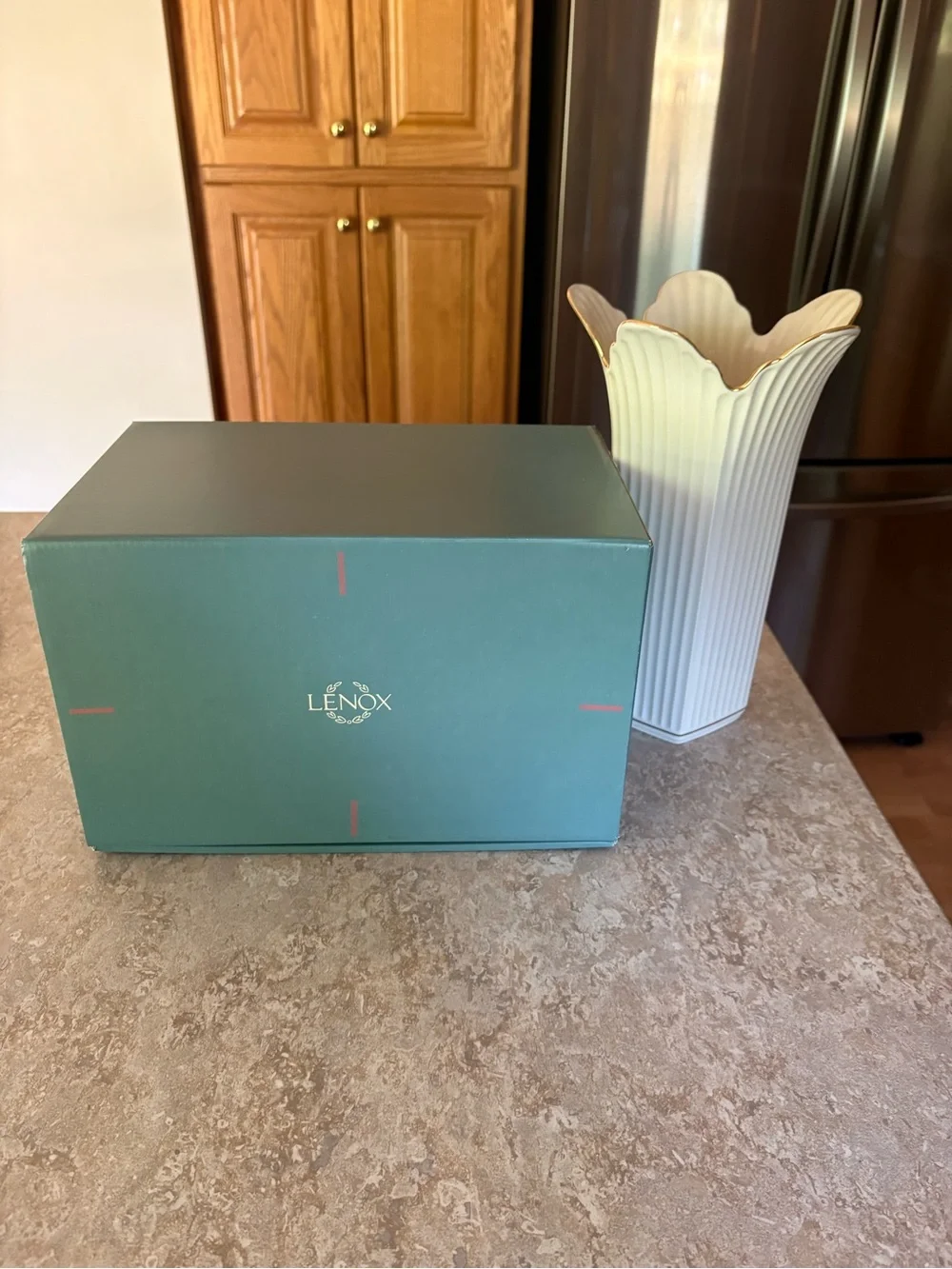 Lenox Ivory Scalloped Fluted Ceramic Vase